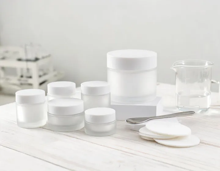 neck cream with retinol on a cosmetics bench, illustration only